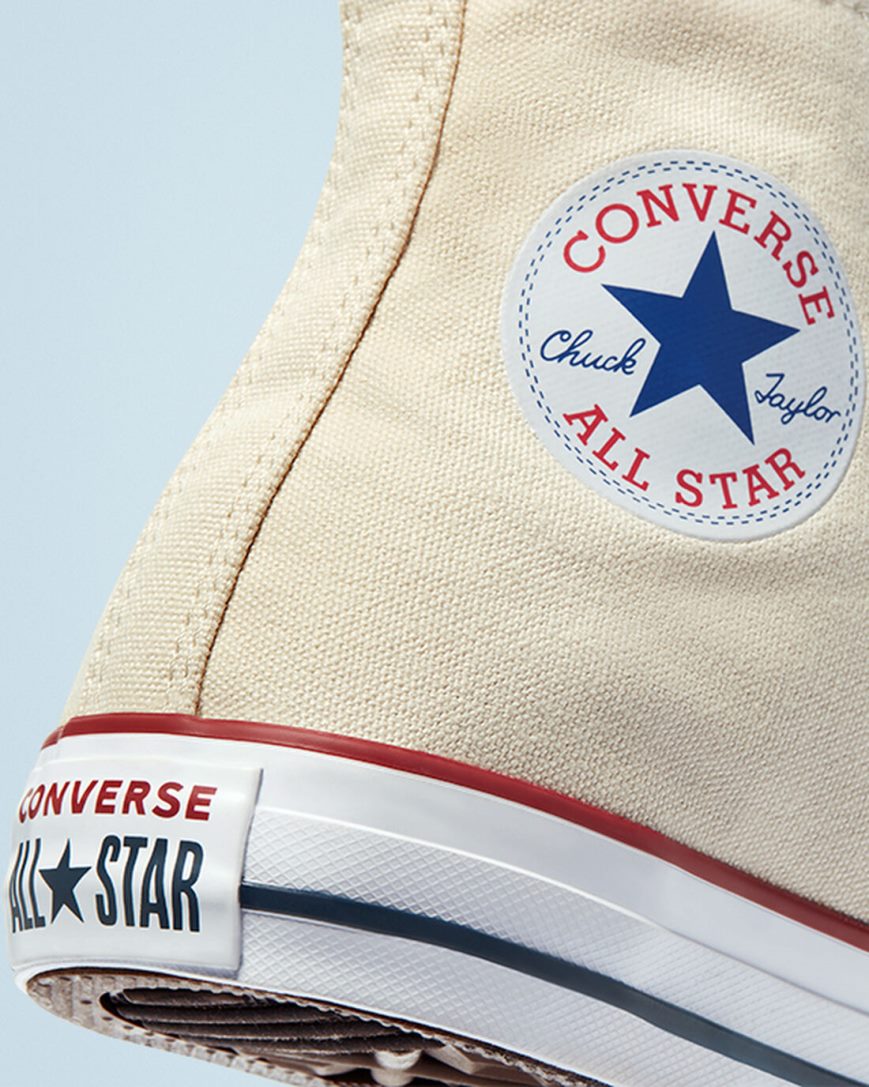 Dámské Boty Vysoké Converse Chuck Taylor All Star Classic Béžový Bílé | CZ JIVD81